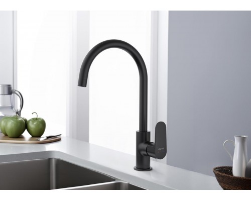 AQ1282MB ОБЕРОН смеситель для кухни, матовый черный AQ1282MB