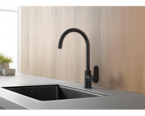 AQ1282MB ОБЕРОН смеситель для кухни, матовый черный AQ1282MB