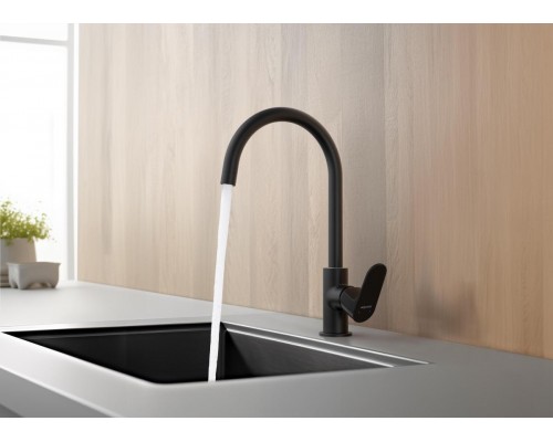 AQ1282MB ОБЕРОН смеситель для кухни, матовый черный AQ1282MB