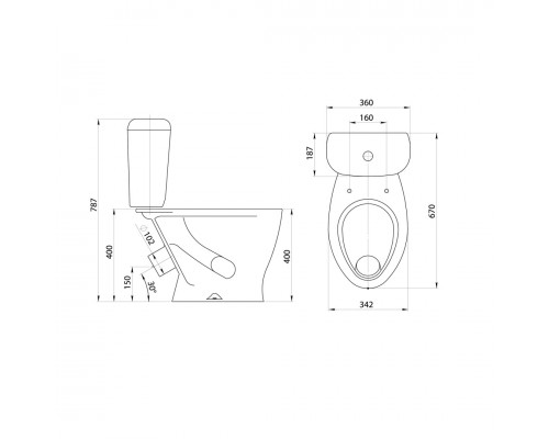 1P4017S0000BF Унитаз-компакт Воротынский белый, сидение полипропилен (арт. 188017S0020B0), кос вып 1.P401.7.S00.00B.F