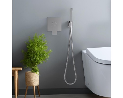 AQ1419CR ЛИРА набор с гигиеническим душем (смеситель + гигиеническая лейка + шланг + шланговое подсоединение с держателем) AQ1419CR