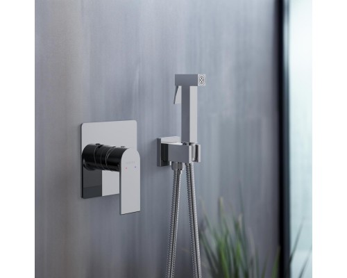 AQ1419CR ЛИРА набор с гигиеническим душем (смеситель + гигиеническая лейка + шланг + шланговое подсоединение с держателем) AQ1419CR