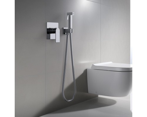 AQ1419CR ЛИРА набор с гигиеническим душем (смеситель + гигиеническая лейка + шланг + шланговое подсоединение с держателем) AQ1419CR