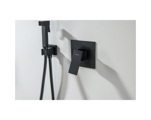 AQ1466MB ЛИРА смеситель для душа 1 режим (внешняя и скрытая часть), матовый черный AQ1466MB