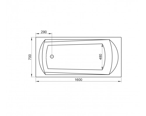Ванна DOMINO PLUS 160х70 белая C621R00000