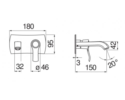 SI98198BR SOFI смеситель для раковины (внешняя часть) 150, бронза SI98198BR