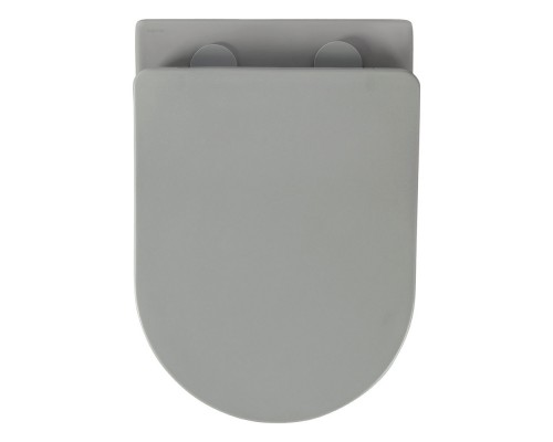AQ1901-MG ЕВРОПА Унитаз подвесной безободковый 525360320мм, тонкое сиденье с механизмом плавного закрывания, крепеж, цвет матовый серый AQ1901-MG