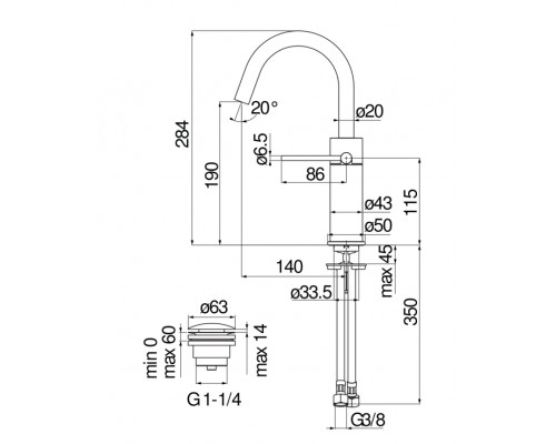 VE125138/2RCP VELIS смеситель для раковины, красное золото VE125138/2RCP