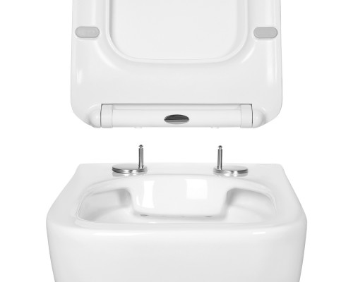 AQ1911-00 Унитаз подвесной безободковый AQUATEK ДЕЛЬТА 480 x 350 x 320 мм + тонкое сиденье с механизмом плавного закрывания AQ1911-00