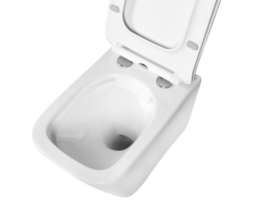 AQ1911-00 Унитаз подвесной безободковый AQUATEK ДЕЛЬТА 480 x 350 x 320 мм + тонкое сиденье с механизмом плавного закрывания AQ1911-00