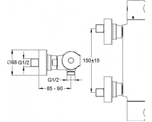 E10872-CP SINGULIER термостатический cмеситель для душа E10872-CP