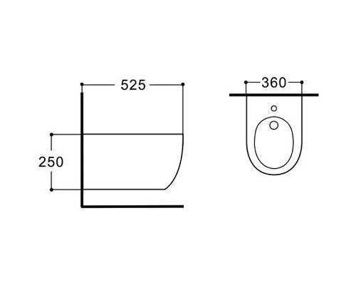 AQ1006-00 ЕВРОПА NEW Биде подвесное 535360250, цвет БЕЛЫЙ AQ1006-00