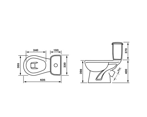 47301110702 Унитаз-компактДора-Антивсплескгоризонтальный выпуск Стандарт (стар.арт.47301130402) 47301110702