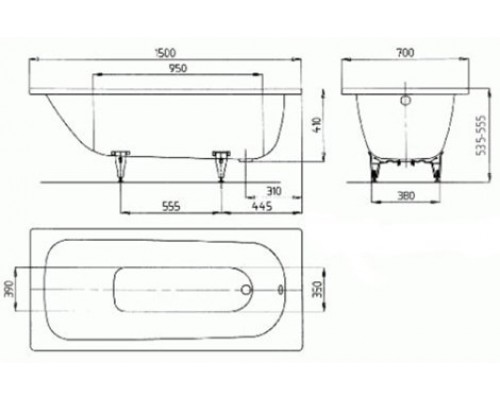 Ванна Saniform Plus Мод.361-1 150х70 белый 111600010001