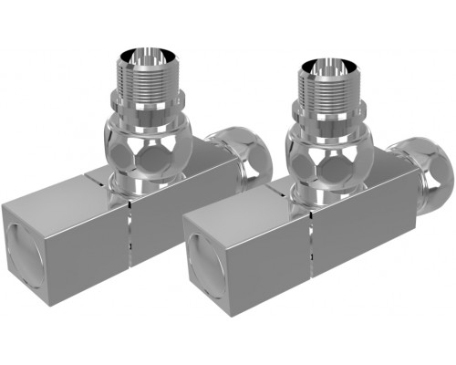 Комплект 2шт.: вентиль квадрат г/ш 3/4х1/2, эксцентрик 3/4х1/2, отражатель 3/4, цвет хром AQ 2020CH