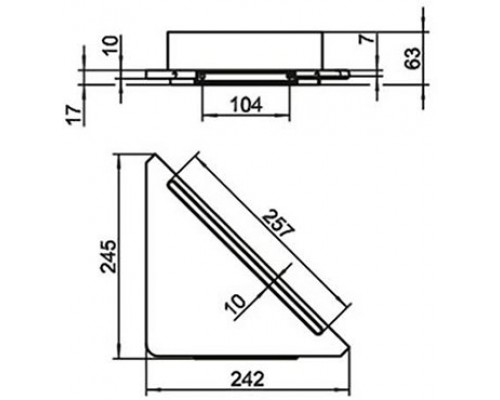 11557170100 EDITION 400 Угловая полочка для душа со скребком, алюминий серебристый анодированный (E6 EV1)/белый (RAL 9010) 11557170100