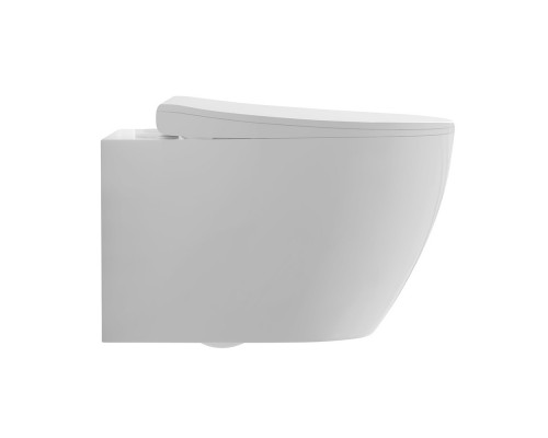 AQ1582T-00 СИРИУС Унитаз подвесной TORNADO безободковый 520360350, тонкое сиденье с механизмом плавного закрывания, крепеж AQ1582T-00