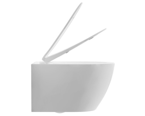 AQ1582T-00 СИРИУС Унитаз подвесной TORNADO безободковый 520360350, тонкое сиденье с механизмом плавного закрывания, крепеж AQ1582T-00