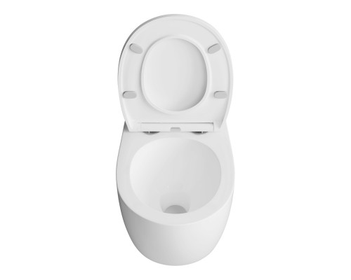 AQ1582T-00 СИРИУС Унитаз подвесной TORNADO безободковый 520360350, тонкое сиденье с механизмом плавного закрывания, крепеж AQ1582T-00