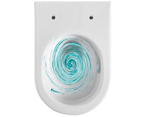 AQ1365T-00 ОБЕРОН Унитаз подвесной безободковый 531360344мм смыв TORNADO, тонкое сиденье с механизмом плавного закрывания, крепеж AQ1365T-00