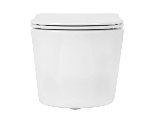 AQ1365T-00 ОБЕРОН Унитаз подвесной безободковый 531360344мм смыв TORNADO, тонкое сиденье с механизмом плавного закрывания, крепеж AQ1365T-00