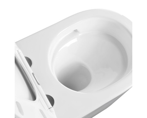 AQ1365T-00 ОБЕРОН Унитаз подвесной безободковый 531360344мм смыв TORNADO, тонкое сиденье с механизмом плавного закрывания, крепеж AQ1365T-00