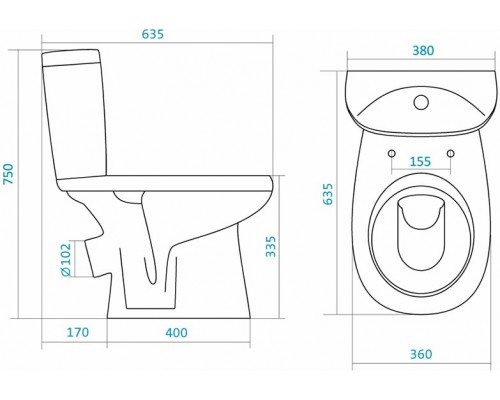 1.WH30.2.137 АНИМО унитаз-компакт, диагон.выпуск, 2 режима, soft-close 1.WH30.2.137