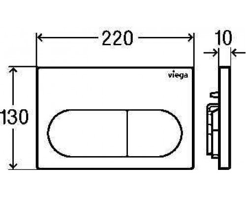 773748 Prevista Панель смыва для унитазов Visign for Life 6, пластик, хром, модель 8602.1 773748