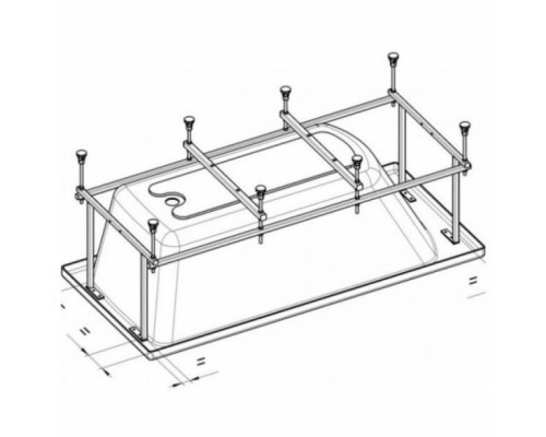 ZRU9303021 BeCool Монтажный комплект 190x90 (ручки, каркас, комплект креплений к стене, система слив-перелив (полуавтомат) ZRU9303021