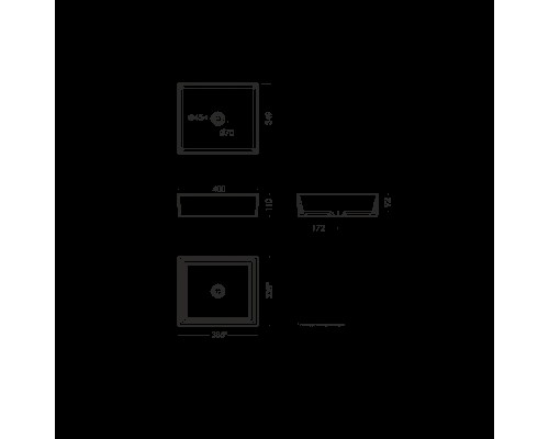 NOVEL SLIM 40 Умывальник накладной Белый S1 (WB.CT/Novel/40-N.Slim/WHT.G/S1) WB.CT/Novel/40-N.Slim/WHT.G/S1