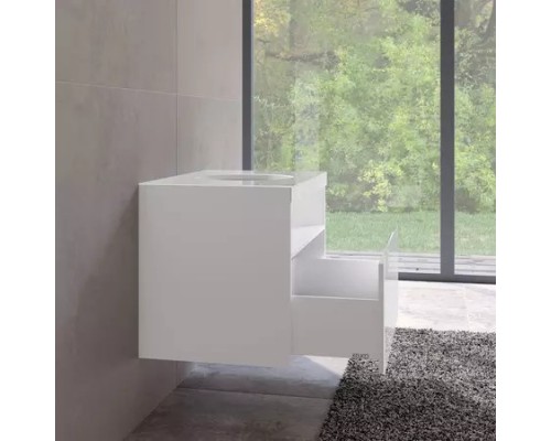 32864300100 STAGELINE Тумба под умывальник 800x550x490mm,1 ящик,oтверстие под смеситель слева,с освещением,pозеткa и USB,пластиковый сифон,цв.белый 32864300100