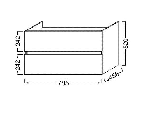 EB2382-E75 Тумба под раковину 80см, 2 ящика, цвет Дуб Давос натуральный EB2382-E75