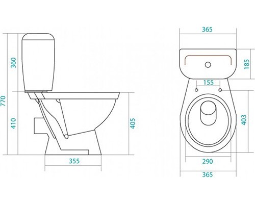 1.WH30.2.371 ПАЛЛАДА Унитаз-компакт (эконом: 2-реж полипроп, метал крепеж) 1.WH30.2.371