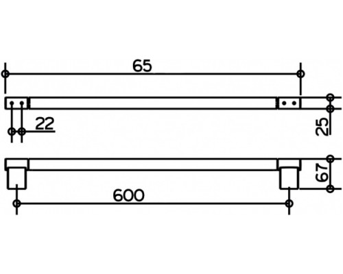14901370600 PLAN Полотенцедержатель 600 мм, черный матовый 14901370600
