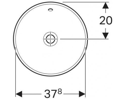 500.700.01.2 Geberit VariForm Раковина встраиваемая в столешницу круглой формы, D=40 см, без отв. под смеситель, с отв. перелива 500.700.01.2