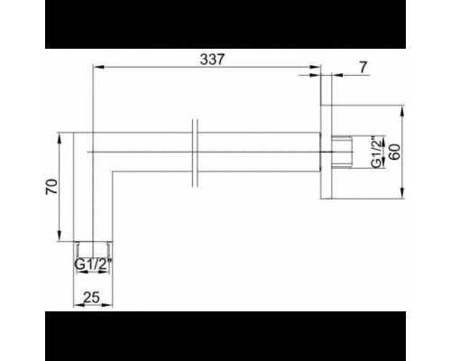 102126699EX держатель верхнего душа 337 мм 102126699EX