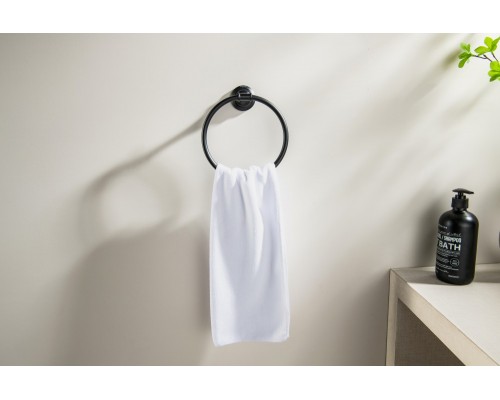 AQ4512MB КЛАССИК полотенцедержатель кольцо, матовый черный AQ4512MB