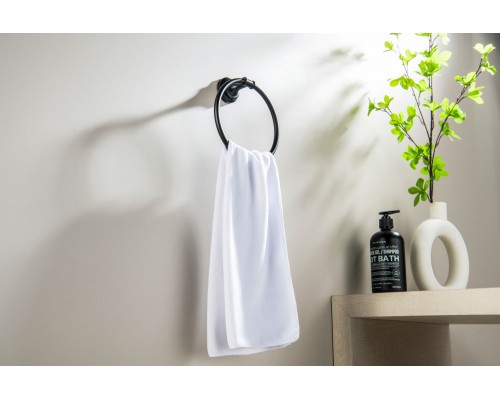 AQ4512MB КЛАССИК полотенцедержатель кольцо, матовый черный AQ4512MB