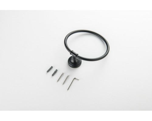 AQ4512MB КЛАССИК полотенцедержатель кольцо, матовый черный AQ4512MB