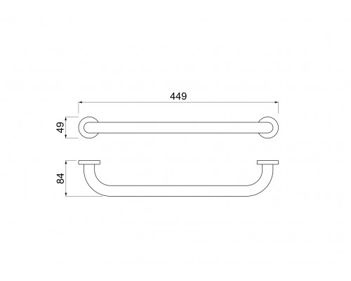 AQ4995BGM поручень 450 мм, оружейная сталь (шлиф. черный хром) AQ4995BGM