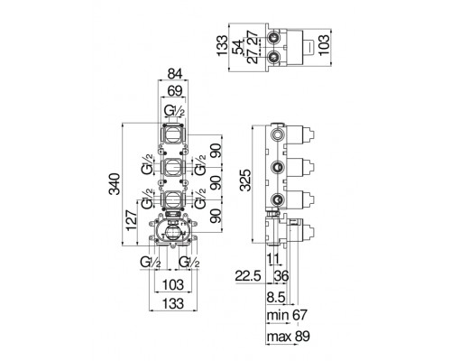 WE00103 термостатический смеситель для душа (скрытая часть) WE00103