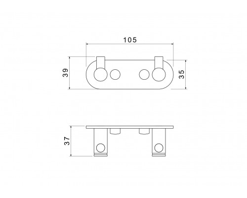 AQ4102BGM ЕВРОПА крючок двойной, оружейная сталь (шлиф. черный хром) AQ4102BGM