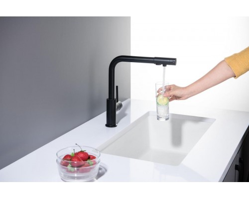 AQ1386MB ЕВРОПА смеситель для кухни с подключением к фильтру питьевой воды, матовый черный AQ1386MB