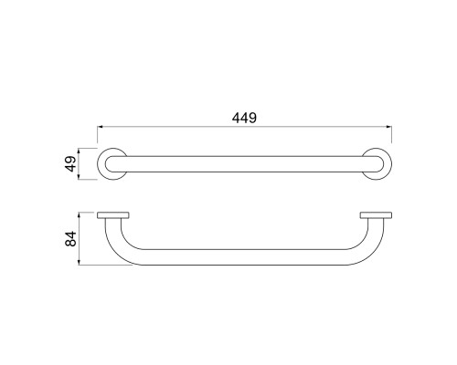 AQ4995BG поручень 450 мм, шлиф. золото AQ4995BG