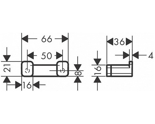41755700 HG AddStoris двойной крючок матовый белый 41755700