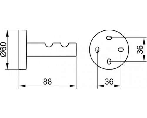 19015010000 EDITION 90 Крючок для полотенца двойной, хром 19015010000
