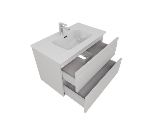 AQ77080-LG Комплект мебели: Тумба 80см ВЕГА с раковиной AQ0480-00, 2 ящика, цвет серый туман AQ77080-LG