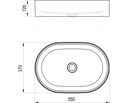 Умывальник CERAMIC 550 O SLIM белый XJX01155001