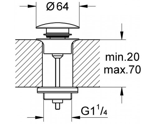 29510KF0 Донный клапан (Сливной нажимной гарнитур), фантомный чёрный 29510KF0