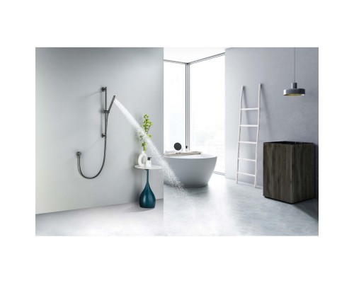 AQ2012BGM ЕВРОПА душевой гарнитур 1jet 65 см, оружейная сталь (шлиф. черный хром) AQ2012BGM